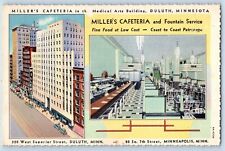 Minneapolis Minnesota Postcard Miller's Cafeteria Fountain Service c1940 Vintage picture