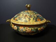 Vintage Hand Painted Satsuma Taureen with Lid - Large Piece - Beautiful picture