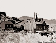 A View of Sutro Tunnel Shaft #2 Buildings, Nevada - 1870s - Historic Photo Print picture