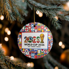 World Cup 2026 Soccer Logo Ceramic Ornament Christmas Decoration picture