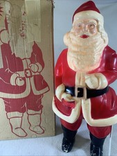 Vintage 1950’s Hard Plastic Lighted Electrified Santa Claus Decoration 16” W/box picture