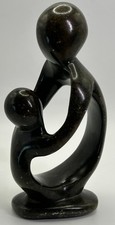 VTG Shona Serpentine Stone Ethnic Sculpture Zimbabwe Mother & Child Paperweight picture