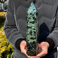6.26LB Natural peacock eye crystal obelisk quartz crystal energy column picture