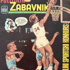 1972 Basketball Politikin Zabavnik Yugoslavian Magazine COVER ONLY Vintage E6 picture