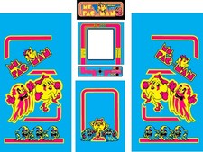 Ms Pac Man Arcade Cabinet 6 Pc Restoration Kit Side Art Kickplate CPO picture