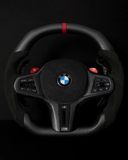 BMW Alcantara Flat Bottom Matte Carbon Fiber Steering Wheel for G Chassis- picture