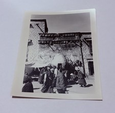 Vintage 1950s Large Photo Street Market Northern China Winter Art Decor 2B picture