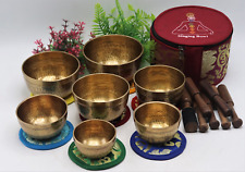 Hand hammered Singing  Bowls - Tibetan sound therapy set of 7 singing bowls picture