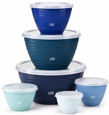 LISI 12-Piece Mixing Bowls Set, 6 Bowls with Clear Lids, Microwave Safe picture