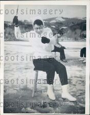1962 Japanese Woman Smelt Fishing Through Icy Lake Suwa Press Photo picture