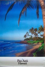 Fantastic Pan Am Hawaii poster from the 1987 series, unused - 28