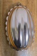 Vintage OVAL COPPER JELLO MOLD 7” Wall Hanging FLUTED 2 1/2 CUPS FARMHOUSE DECOR picture