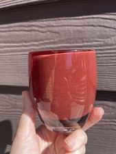 Devil Dog Glassybaby - Deep Brownish Red Votive Holder picture