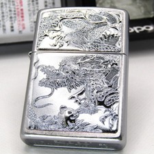 3D Dragon Silver Electroformed Plate Zippo Oil Lighter 2024 MIB Rare picture