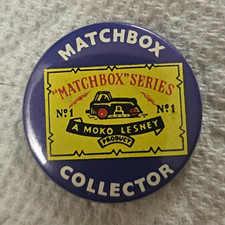 Matchbox Series No. 1 Pinback Button Moko Lesney England Vintage NOS Deadstock picture