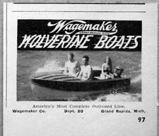 1951 Print Ad Wagemaker Wolverine Boats Most Complete Line Grand Rapids,MI picture