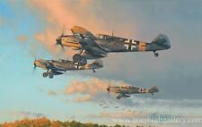 Hunters at Dawn by Robert Taylor Aviation Art Signed by WWII Luftwaffe Aces picture