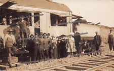 RPPC Cass City MI Michigan Railroad Train Station Depot c1913 Photo Postcard D12 picture