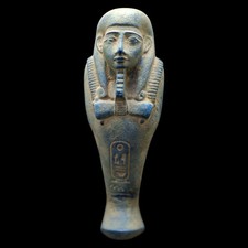 Egyptian Ushabti Statue Osiris Figurine Replica Stone Faience Blue Decor Gift picture