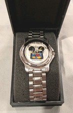 Vintage Disney Channel Mickey Mouse Watch Silver Tone Stainless Steel NOS New picture