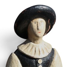 Large Folk Art Painted Wood Man Sculpture Primitive Figure 23