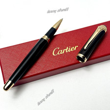 Cartier Black Gold Composite Executive Rollerball Pen Rare AD VIP Gift picture