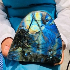 5.69LB Natural Labradorite Quartz Crystal Freeform Mineral Specimen Reiki Heals picture