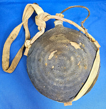 Antique Indian Wars Era US Model 1858 Cavalry Canteen Blue Wool Cover Cork Hook picture