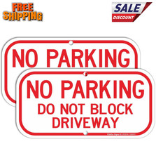 2 Pack No Parking Sign, Do Not Block Driveway Sign Rust Free .40 Aluminum 12 x 6 picture