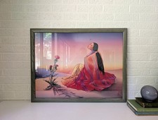 Vintage R. C. Gorman Native American Fine Art Print | Navajo Dawn | Framed picture