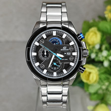 Casio Edifice Men’s Luxury Chronograph Stainless Steel Watch – Black & Silver picture