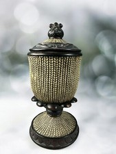 Covered Resin Footed Compote Trinket Box Beautiful Desing picture