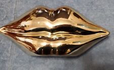 HOT GLOSSY GOLD LIPS Kiss Ceramic Glass Coin Bank 7