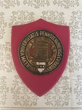 Rare 1920s University of Pennsylvania  bronze wood shield college Ivy League picture