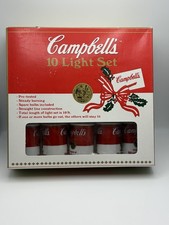 Vtg Christmas 1992 Campbell’s Soup Can Holiday Light Set Retro Kitchen picture