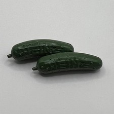 Vintage Heinz Pickle Pin Green Plastic Lot of Two 1980s Advertising picture