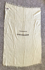 Vintage 1970s Air France Inflight Pure Wool Cabin Blanket Throw Cream 56