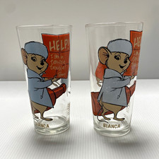 Vintage 1977 Pepsi, Disney, the rescuers glas lot of 2 Miss Bianca duplicates ￼ picture