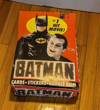 Vintage 1989 Batman Topps Wax Box Series 1: 36 Sealed Packs  Red Box picture