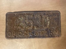 1956 Ohio License Plate Farm # 3530 picture