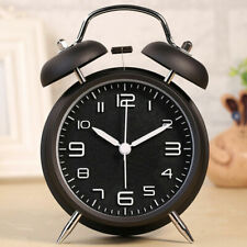 Vintage Extra Loud Alarm Clock Twin Bell Battery Analogy Backlight Bedroom Black picture