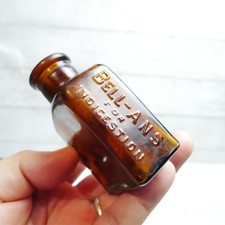 Bell-Ans For Indegestion Bell's Co Orangeburg NY Amber Embossed Medicine Bottle picture