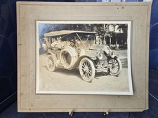1910s Touring Car Photo Vintage Brass Era Family Convertible Cabinet Card picture