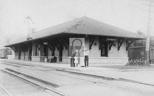 1922 Railroad Train Station Depot Nichols New York NY - Reprint picture