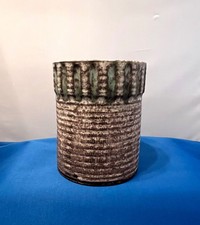 Peter's Pottery Vintage Retired Green Glaze Utensil Holder Rare 5.75