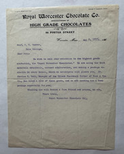 Vintage 1908 Letterhead Worcester MA Worcester Chocolate Co to Yale Professor picture