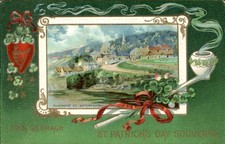St. Patrick's Day Irish Village Landscape Ireland c1910s-20s Vintage Postcard picture