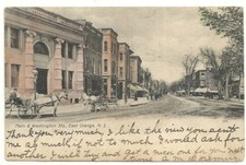 Postcard East Orange NJ Washington Main Street Horse Buggy Bank Trolley picture