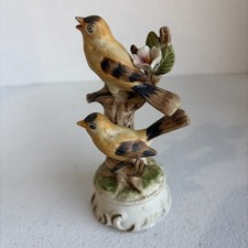 Vintage Inarco Yellow Finch Pair Porcelain Figurine E-4975 Japan picture
