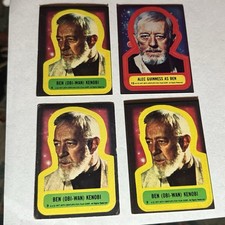 Vintage 1977 Star Wars Ben (Obi-Wan) Kenobi (4) Non-Sport Stickers Cards picture